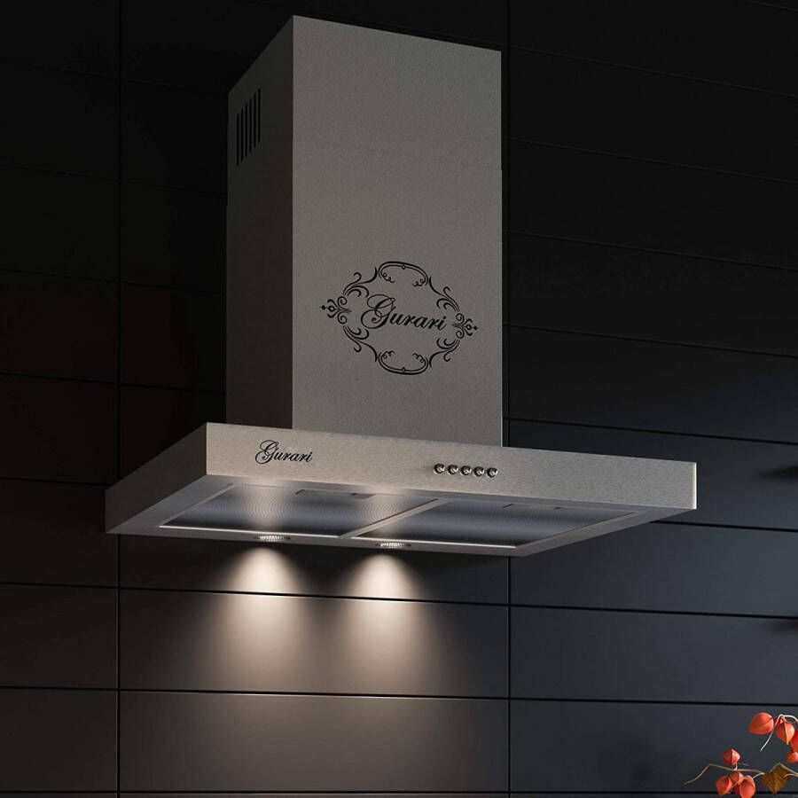 Gurari wandafzuigkap GCH F 461 IS 6 N afzuigkap 60cm in roestvrij staal afzuigsatijn 1000m³ h