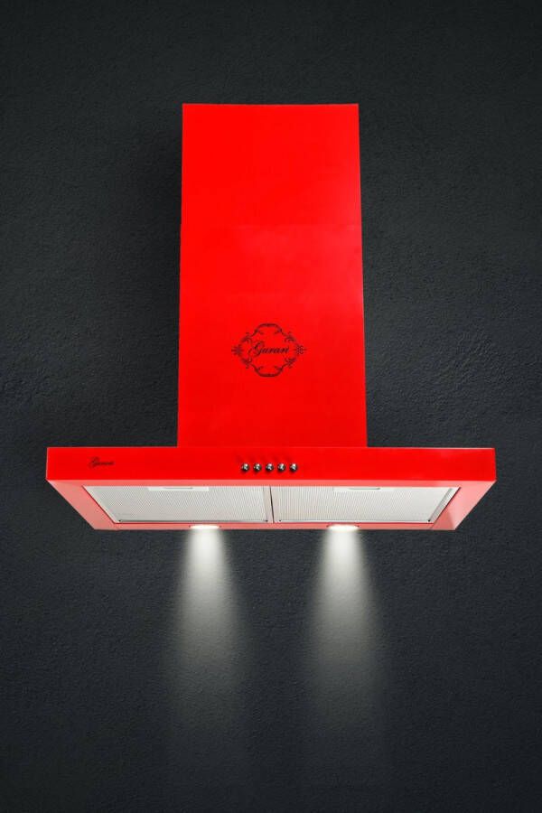 Gurari wandafzuigkap GCH F 461 RD 6 N afzuigkap 60 cm in rood 1000m³ h afzuigkap 3 niveaus