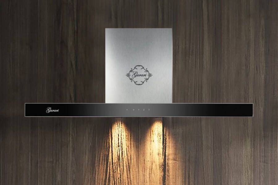 Gurari wandafzuigkap GCH F 462 IS 9 PRIME N roestvrijstalen afzuigkap 90 cm krachtige afzuiging 1000m³ h