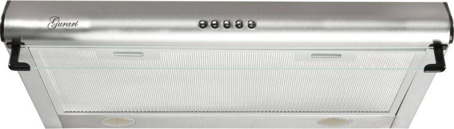 Gurari wandafzuigkap GCH F 590 60 IS inbouwafzuigkap 60 cm roestvrij staal 250m³ h met glas LED