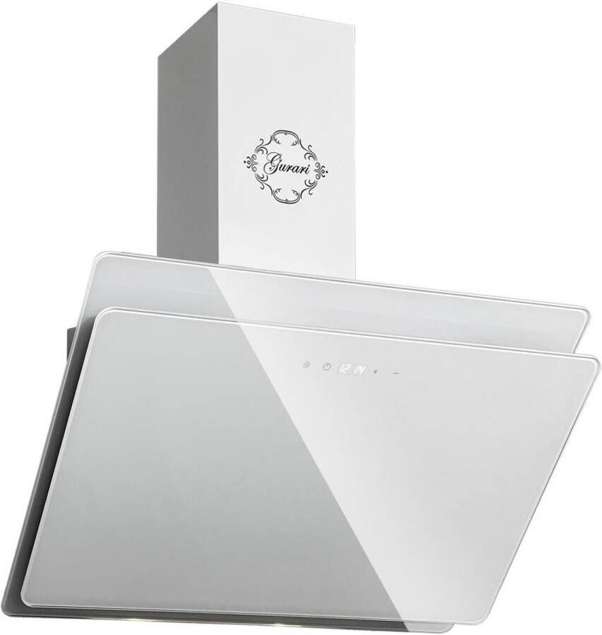 Gurari Wandafzuigkap GCH S 411 60 WH PRIME N+Koolfilter Afzuigkap 60 cm glas wit 1000m³ h