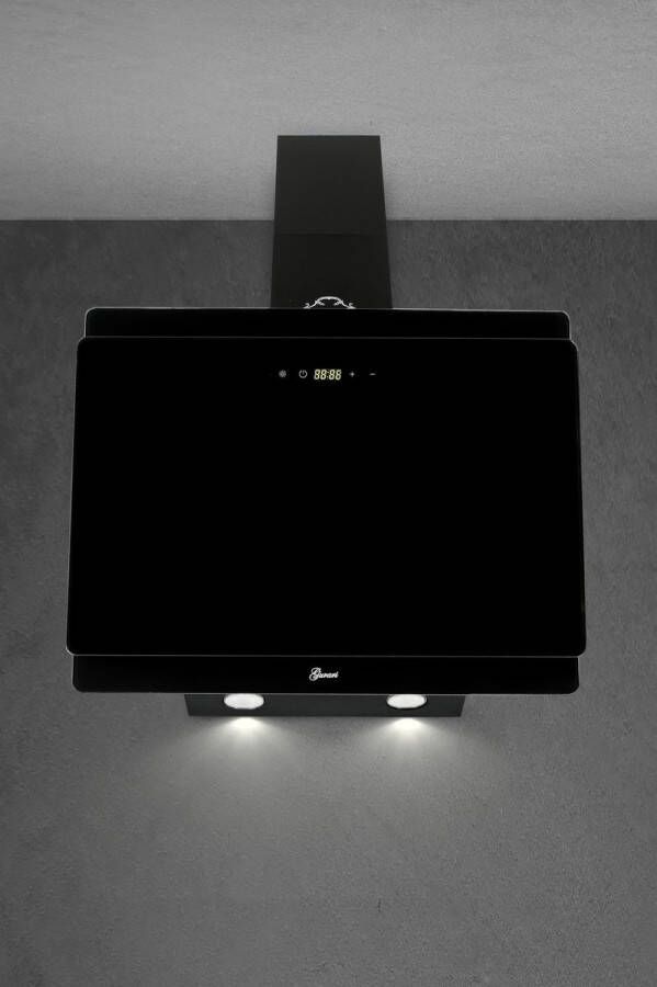 Gurari wandafzuigkap GCH S 411 90 BL PRIME N afzuigkap 90 cm zwart glas 1000m³ h