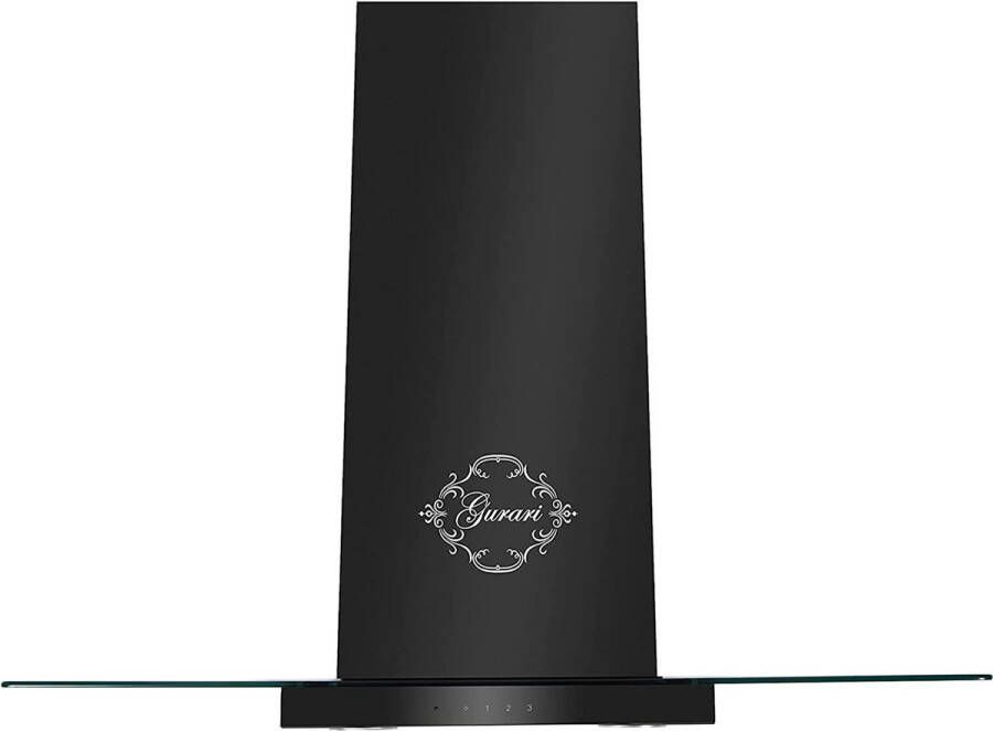 Gurari wandafzuigkap GCH T 466 90 BL PRIME afzuigkap 90 cm 1000m³ h wandafzuigkap in zwart met glas