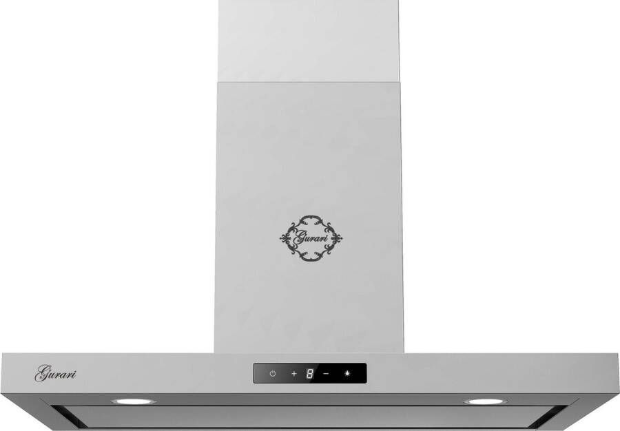 Gurari wanddeksel CH 5001+Koolfilter Afzuigkap 90 cm roestvrij staal glas 1000m³ h randafzuiging