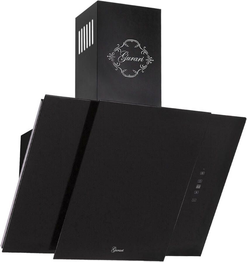 Gurari Waskap GCH S 171 60 BL PRIME N+koolfilter Afzuigkap 60 cm Waskap Zwart glas 1000m³ h