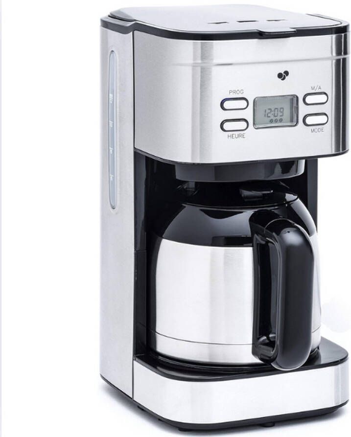 GUTEC Koffiezetapparaat met Thermoskan Koffiezet Met Programmeerbare Functie Koffiezet Apparaat Voor 12 Koppen Roestvrij Staal