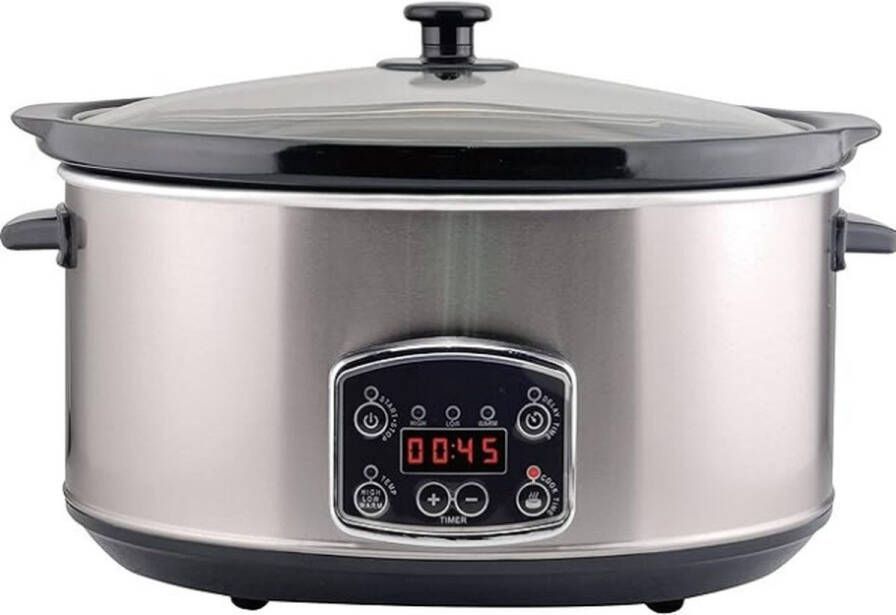 GUTEC Slowcooker Met Timer Slowcooker Elektrisch Voor Perfecte Maaltijden Slowcooker Met Timer 4 Personen 4.5 Liter