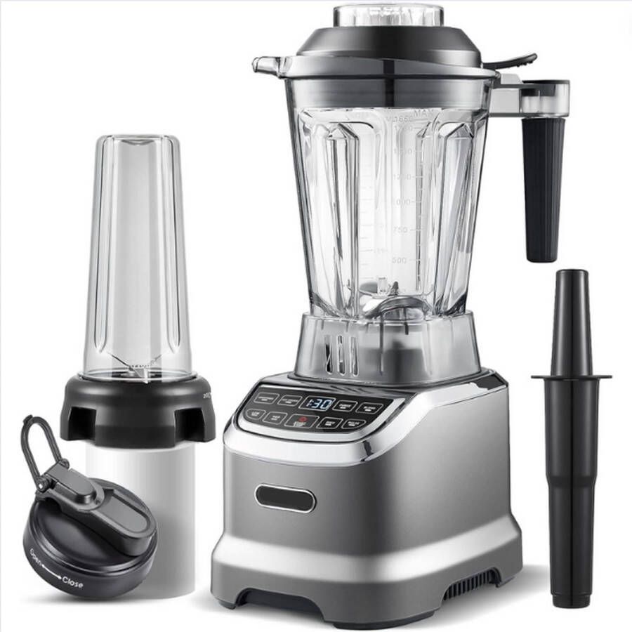 Soepmaker 2 Liter Blender Met 2 Mengmethoden Multifunctionele Smoothie Blender Krachtige 2000W Mixer Grijs