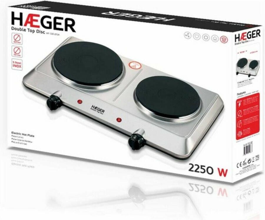 Haeger Electric Hot Plate Double Top Disc 2 Stoves 2250W