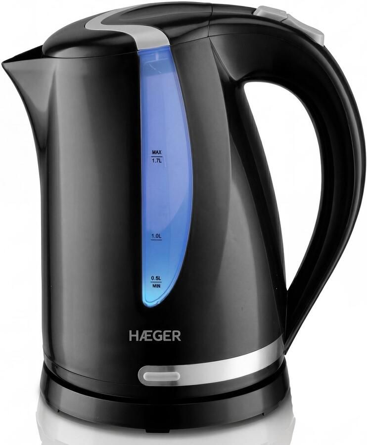 Haeger Blackness Waterkoker 360° draaibaar 1.7L 2200W Elektrisch Cool Touch Zwart