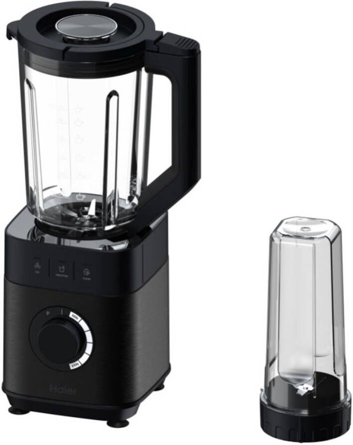 Haier HBL5B2 011 Blender 6 standen Easy Clean Glazen kan IJs-crusher 2L 1200 W Zwart 10 jaar garantie op onderdelen