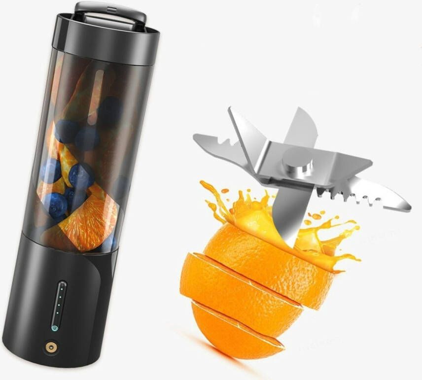 Haleyfamily Haley familyDraagbare mixer Blender-Juicer-Smoothie Maker-draagbare juicer -XIP8Watre proof 450ML Portable Blender to go Mini Juicer Draadloos-Zwart