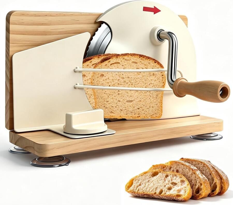 Handmatige Broodsnijmachine Zwart Instelbare Snijdikte Inklapbare Sokkel met Lemmetstaal Voor Thuisgebruik