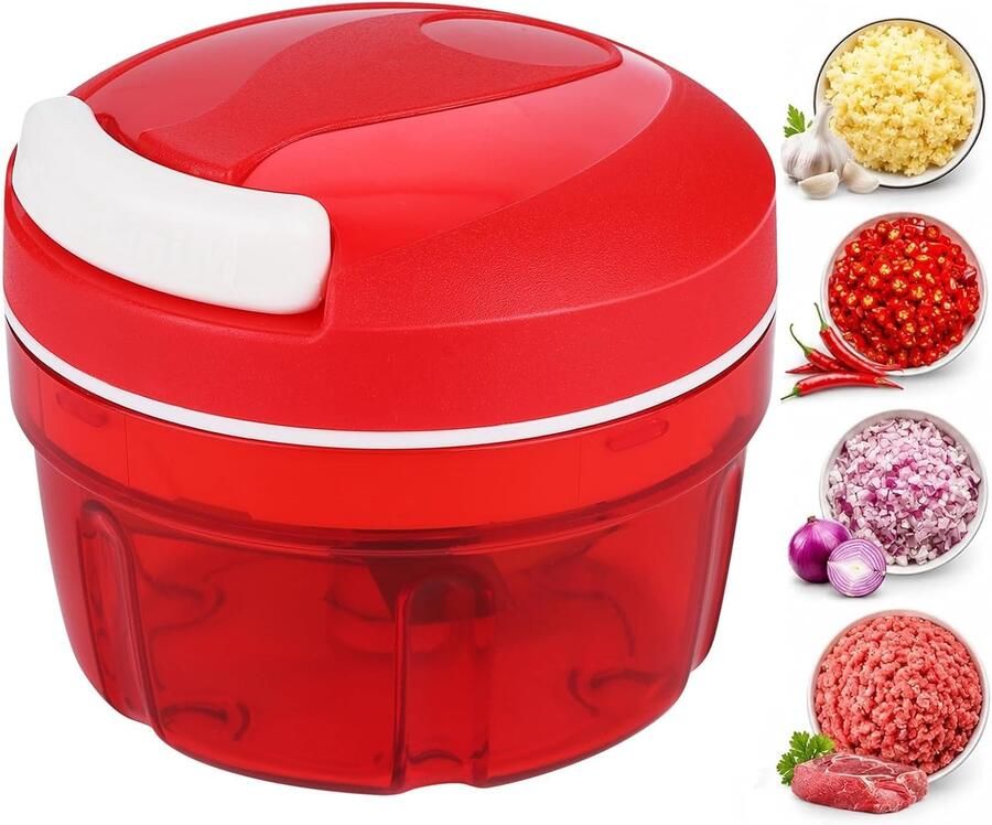 Handmatige Hakmolen Transparant 300 ml Roestvrijstalen Messen Voor Groenten en Fruit