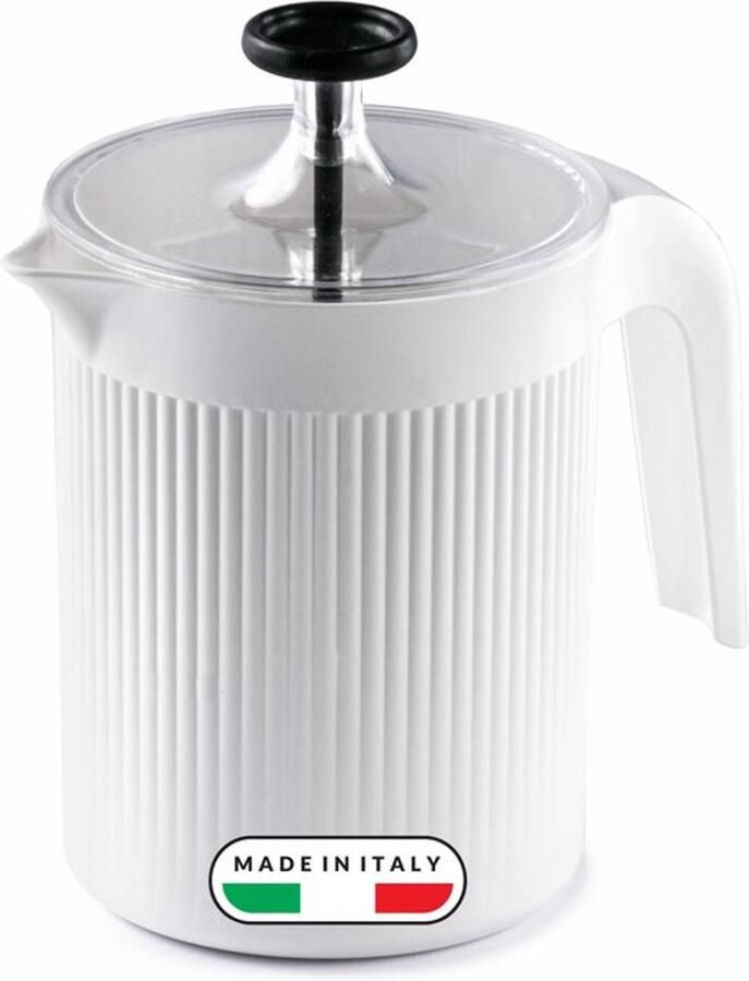 Handmatige Melkopschuimer van 0 5 l Wit Made in Italy