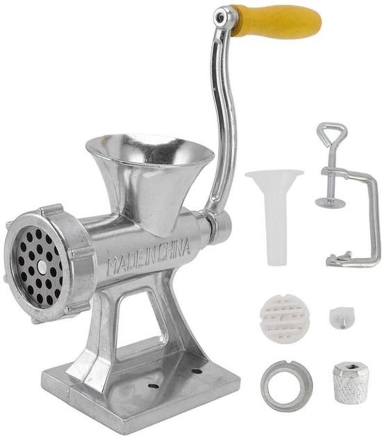 Handmatige Vleesmolen Aluminium Keukenmachine Zilveren Vleesmolen Materiaal Aluminiumlegering Kleine Handgreep