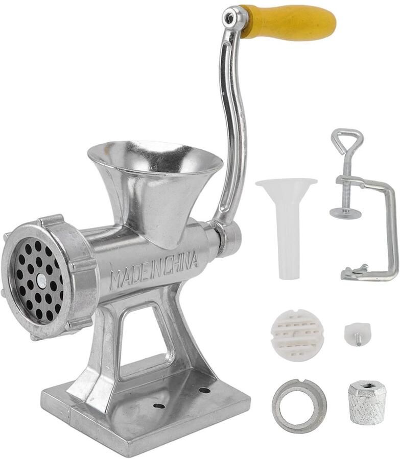 Handmatige vleesmolen Aluminiumlegering Zilver