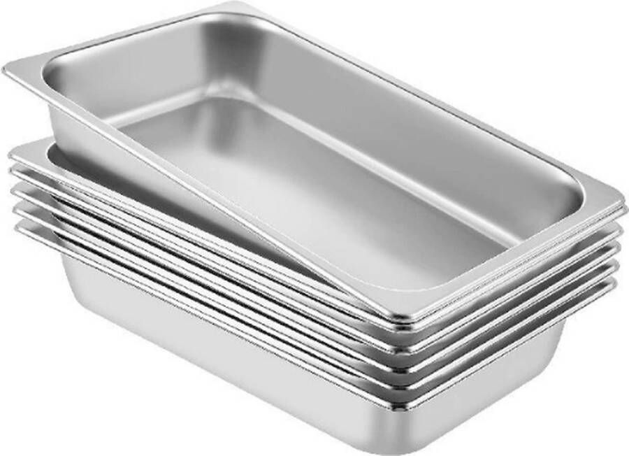 Handyworld Buffet 6 stuks Chafing Catering Stainless Steel GRIJS 13L Gerechten - Foto 1