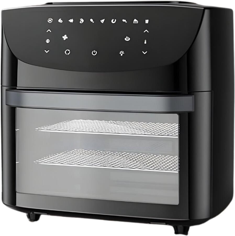 Happiq 18L Airfryer Oven 8-in-1: frituren bakken roosteren braden dehydrateren oliearm digitale multi-cooker met 1500W convectie Wit