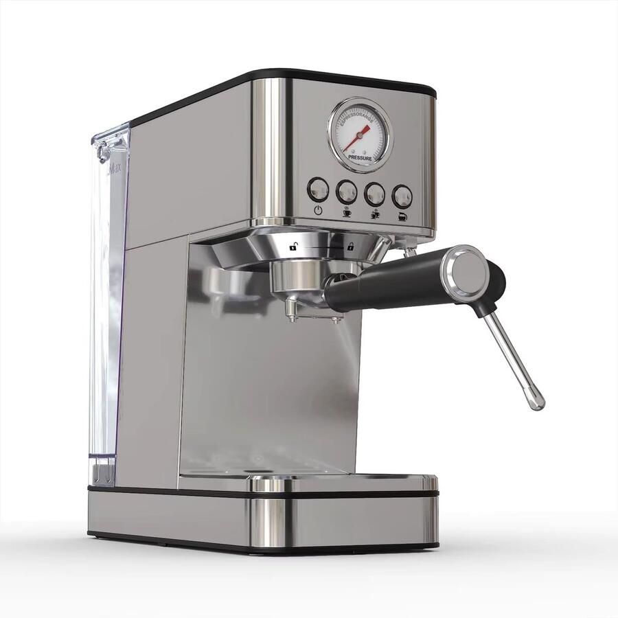 Happiq Espressomachine RVS Koffiemachine met 15 20 Bar Druk voor Thuis en Professioneel Gebruik