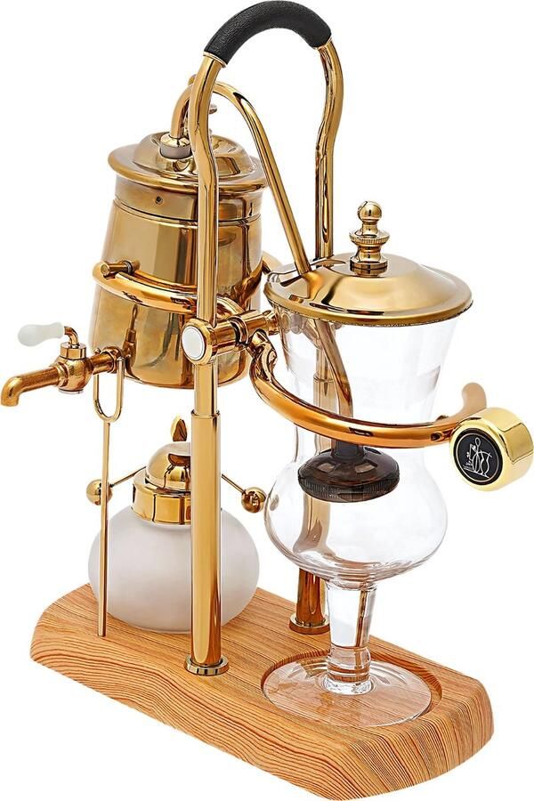 Happiq Gouden Retro Koffiezetapparaat Koffiemachines Met Kraan Maatbeker & Lepel Elegant Design voor Keuken & Koffiewinkel