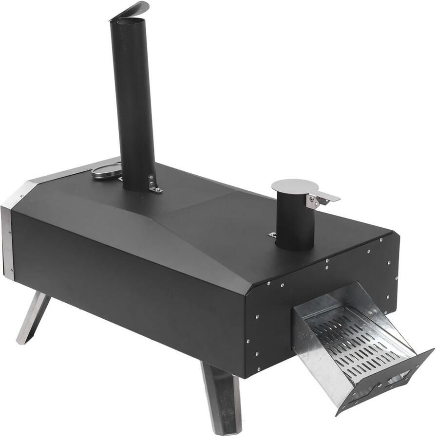 Happiq Outdoor pizza oven Voor achtertuin & kamperen Draagbare 12-inch houtgestookte oven Roestvrijstalen buitenkachel