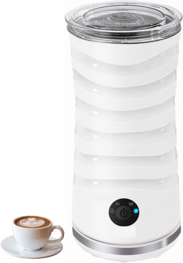 Happyment 4 In 1 Automatische Melkopschuimer Elektrische Melkopschuimer Melkklopper Milk Frother Automatische Opschuimer Milk Foamer Melkschuimer 240 ml Wit