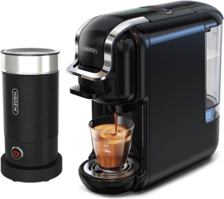 Happyment 5 in 1 Koffiemachine Koffiezetapparaat Koffie Automaat Automatisch Nespresso Dolce Gusto Koffiepoeder Koffiepads Zwart - Foto 1