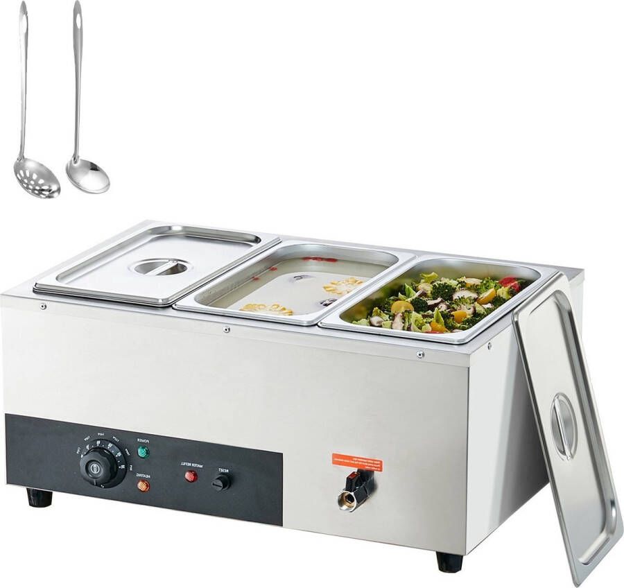 Happyment Elektrische Buffet Opwarmer Stoomtafel Restaurant of Thuis 1500W