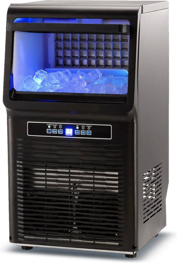 Happyment Ijsblokjesmachine deluxe Ijsklontjes machine 31 kg ijs per 24 uur Horeca Wateraansluiting