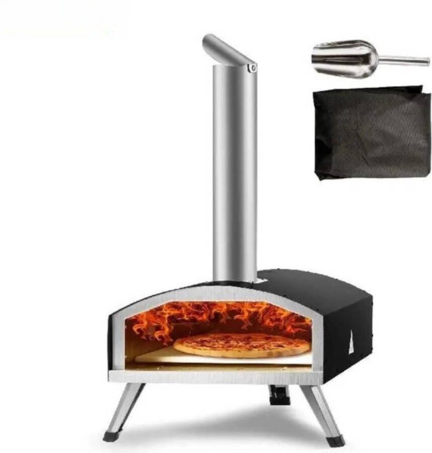 Happyment Pizza oven Deluxe Draagbaar Outdoor RVS Pizza Oven Max 540℃ Schep & Pizza Steen & Draagtas
