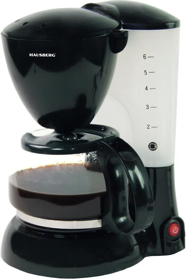 HAUSBERG Elektrisch Koffiezetapparaat – 650-800W – 1 25L – Met Brouwpauze Druppeloze Karaf & Permanent Filter – Waterniveau-Indicator – Thermische Beveiliging