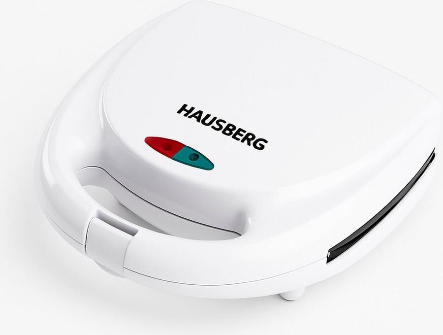 HAUSBERG Elektrische Sandwichmaker – Sandwich Maker – 700-800W – Keramische Anti-aanbakplaten – Cool-Touch Behuizing – Antislip – Compact Opbergen – Perfecte Goudbruine Tosti s
