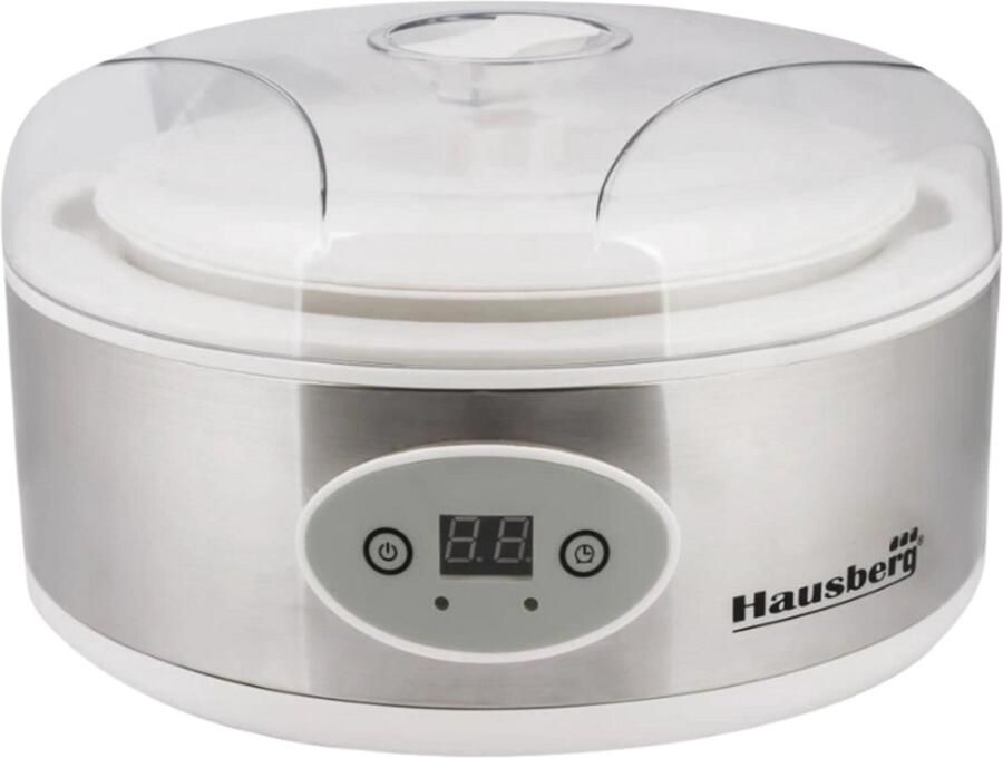 HAUSBERG HB-2191 Yoghurtmaker 7 Kopjes Elektrische Yogurt Maker 50 W 7 Glazen Potjes Met LED-Display & Timer – Gezond Zelfgemaakte Yoghurt
