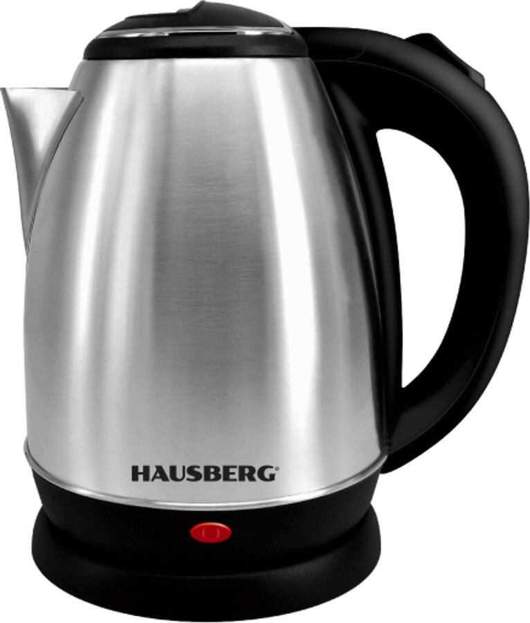 HAUSBERG HB-3615 Elektrische Waterkoker 1500 W RVS Kettle 1 7–1 8 L Met Automatische Uitschakeling & 360° Draaibare Basis – Snel Water Koken