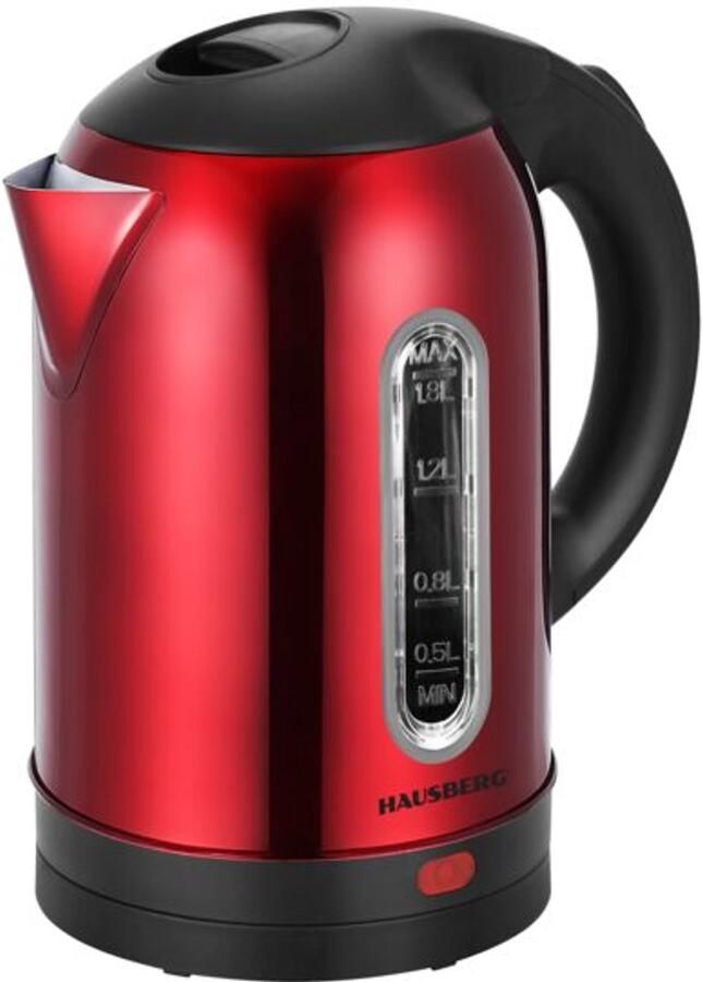 HAUSBERG HB-3621RS Glazen Waterkoker – 1.8L – 1800W – RVS – Automatische Uitschakeling – Droogkookbeveiliging