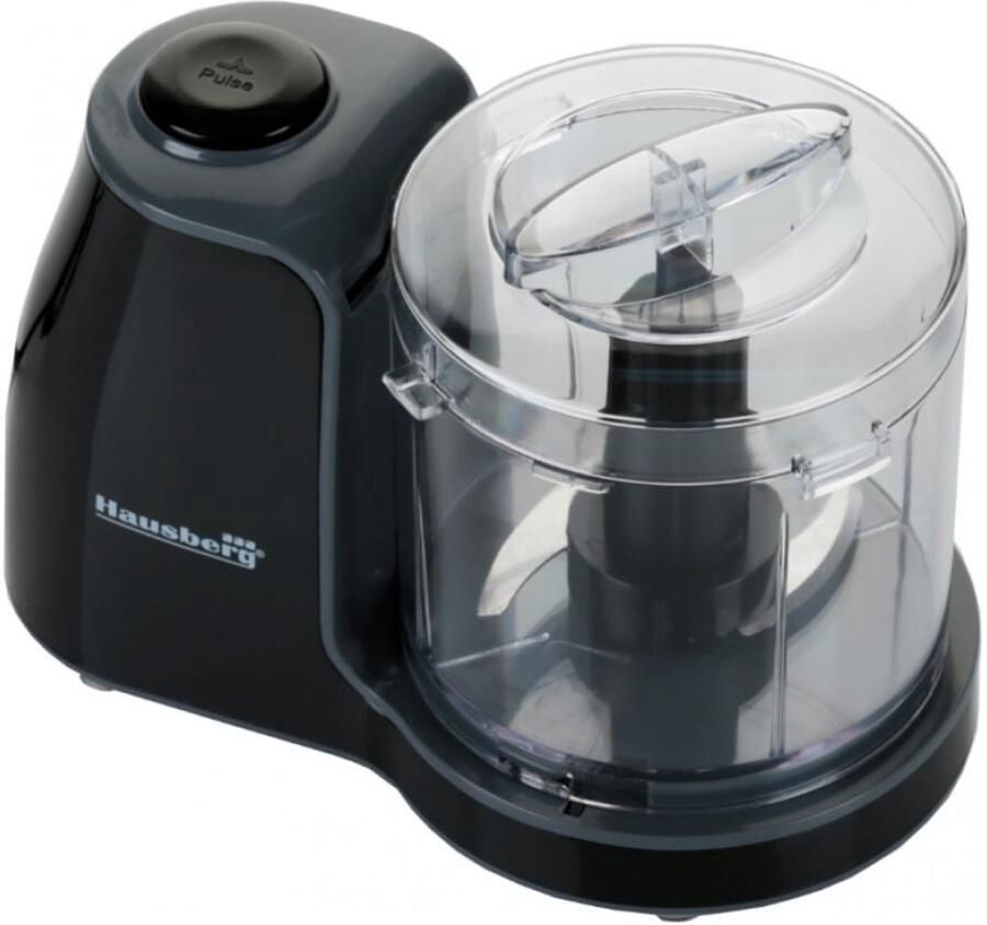HAUSBERG HB-4504NG Hakmolen – Compacte Elektrische Food-Chopper 0 5 L – Zwart – RVS Mes – Ideaal voor Groente Noten Vlees & Kruiden