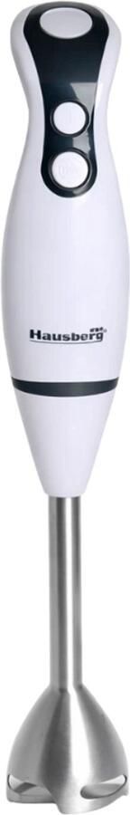 HAUSBERG HB-7672AB Staafmixer – 300W Krachtige Handblender met RVS Staaf 2 Snelheden Ergonomische Greep & Afneembare Mixstaaf – Wit