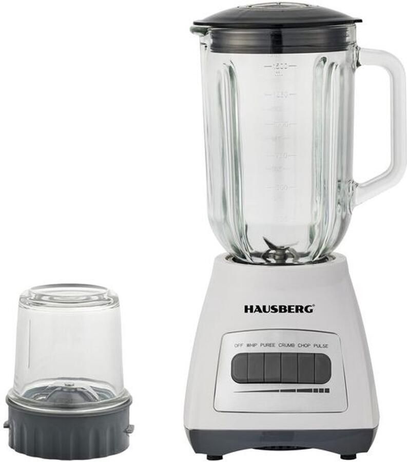 HAUSBERG HB-7772AB Blender – 1000W Smoothie- en IJscrusher met 1 5L Glazen Kan