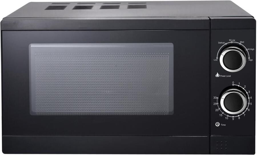 HAUSBERG HB-8005NG – 20L Compacte Solo Magnetron – 700W – 6 Vermogensstanden – Zwart – Mechanische bediening