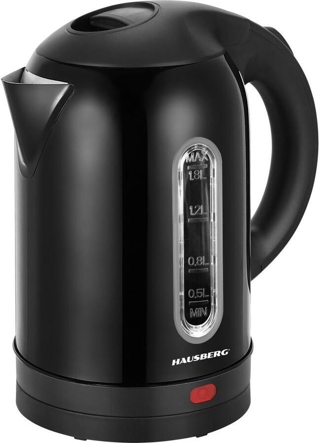 HAUSBERG HB‑3621NG Waterkoker 1 8 L – Zwart RVS 1800 W Automatische Uitschakeling