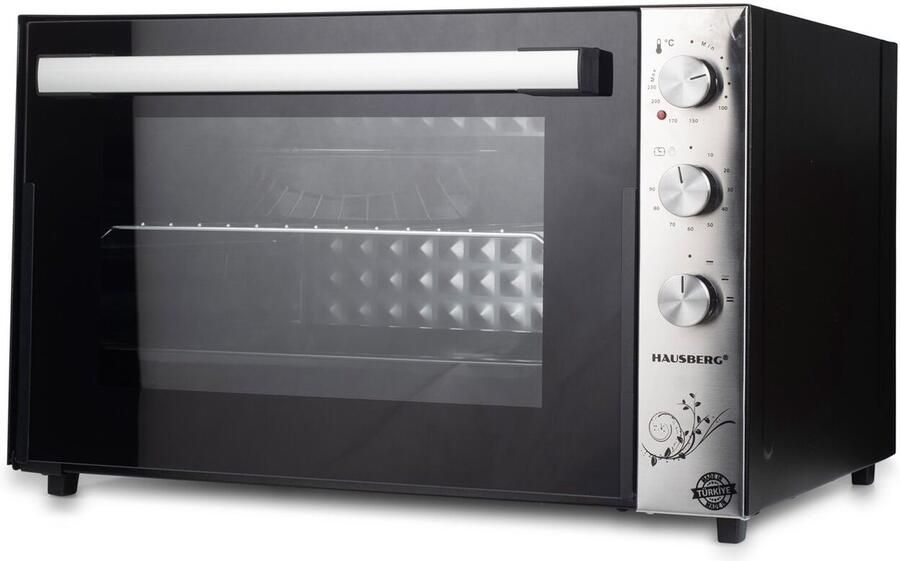 HAUSBERG Multifunctionele HB‑8022 Oven – 70 L – 2500 W – Rechthoekige & Ronde Bakplaten – Grill