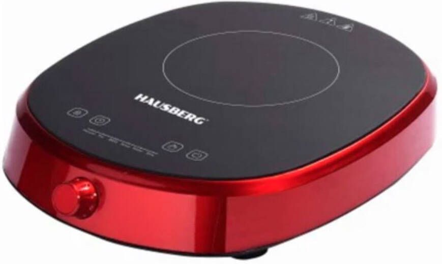 HAUSBERG HB-1527RS Inductiekookplaat 2000 W 1-Kookszone Toonbank Inductieplaat Touch-Bediening & Timer – Rood Glazen Deksel - Foto 2