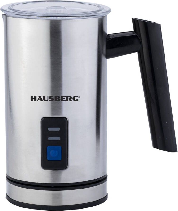 HAUSBERG HB-7678 Elektrische Melkopschuimer – 600W – RVS behuizing – 90-145ml opschuimen 250ml verwarmen – Warm & koud – Automatische uitschakeling