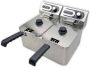 HCB Professionele Horeca frituurpan Dubbele friteuse 2 x 4.5 liter 2 x 230V RVS INOX frietketel frietpannen frietpan 38.5x45x31.5 cm (DxBxH) 5000W 2584 - Thumbnail 2