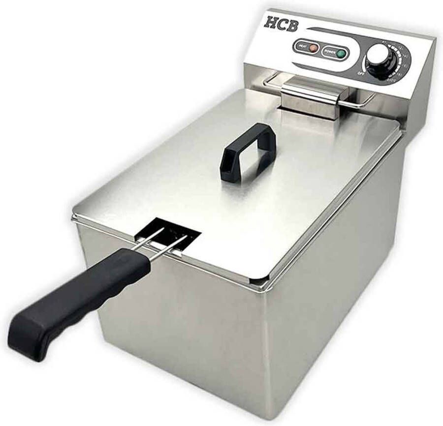 HCB Professionele Horeca frituurpan Friteuse 11 liter 230V RVS INOX frietketel 27.5x47.5x35 cm (BxDxH) 4 kg 2595