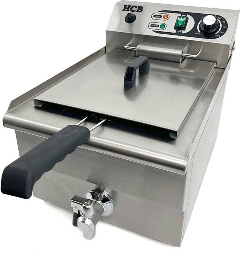 HCB Professionele Horeca frituurpan Friteuse 16 liter 230V RVS INOX frietketel 33.6x53x38 cm (BxDxH) 4.50 kg 2597