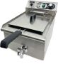HCB Professionele grote Horeca frituurpan Friteuse 14 liter 230V RVS INOX frietketel frietpannen frietpan met kraantje aftapkraan 53x33.6x38 cm (DxBxH) 3000W 2597 - Thumbnail 2