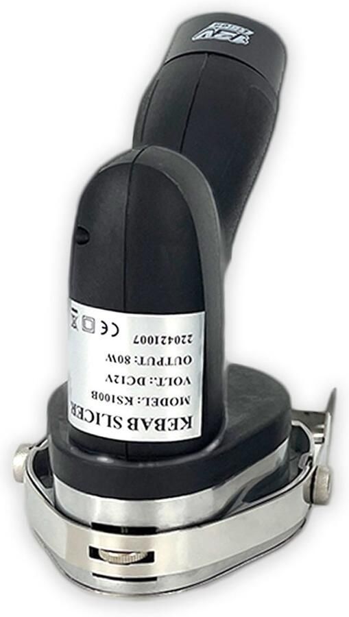 HCB Professioneel Horeca Doner of Kebab mes 60 kg dag 2 accu's 230V RVS INOX Dönermes Kebab maker machine 13x15.5x15.5 cm (DxBxH) 0.80 kg 1668