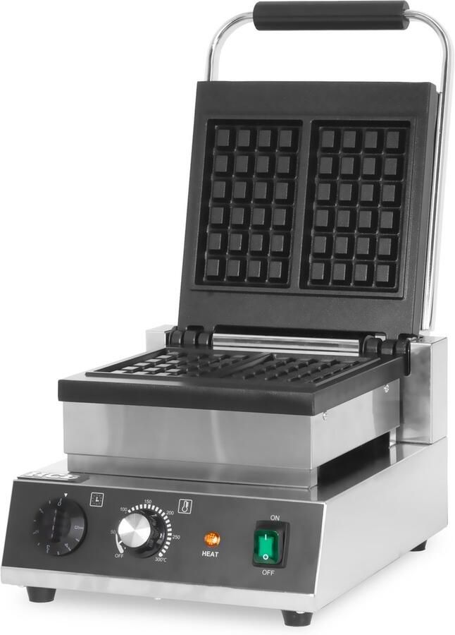 HCB Professioneel horeca Wafelijzer voor 2 Luikse wafels Wafelmaker van RVS INOX 30x38x27 cm (BxDxH) 10 kg 8681